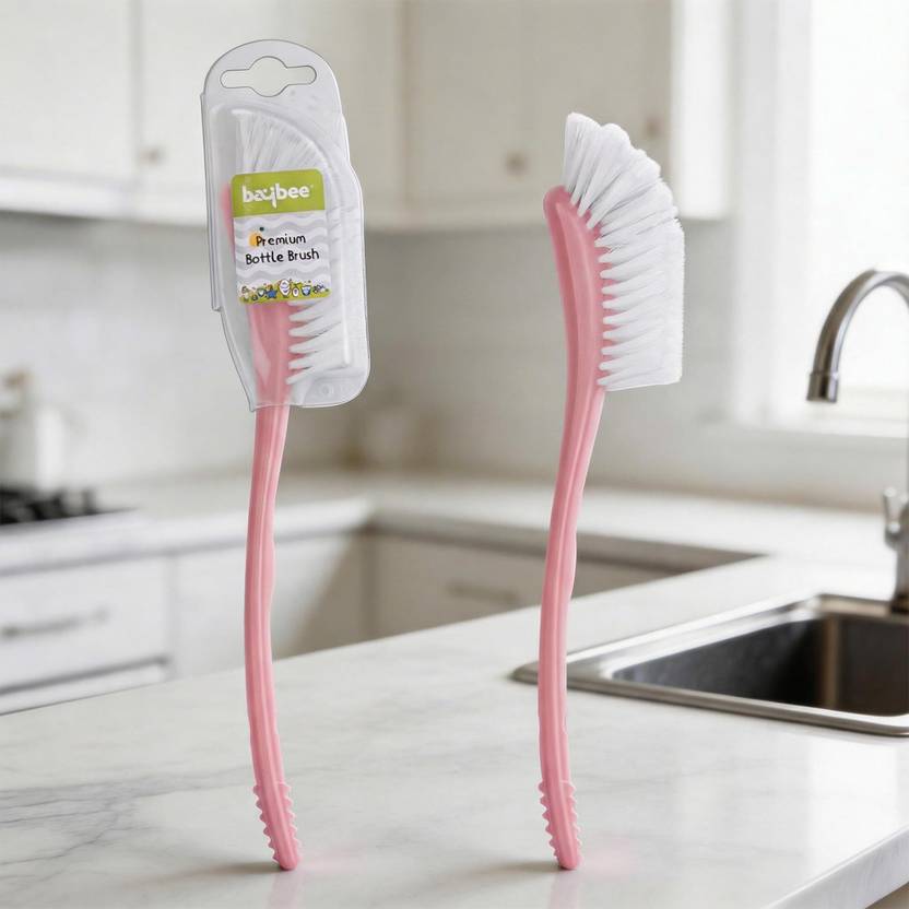 baybee 2 in 1 Premium Baby Feeding Bottle Cleaning Teat Brush Nipple Base Cleaner