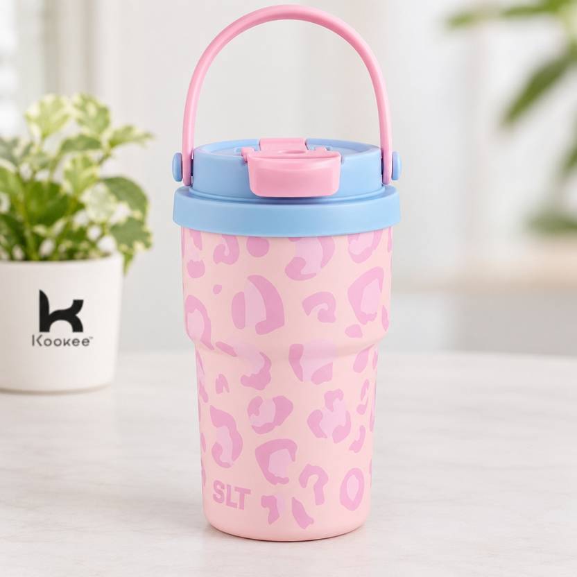 Kookee Stainless Steel BPA-Free Leak-Proof Sipper Water Bottle 350ml | Pink (12447) 350 ml Stainless Steel Sipper
