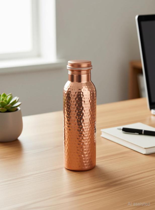 Tiwari Traders Copper Water Bottle 1000 ml Copper
