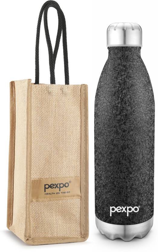 pexpo 1500ml 24 Hrs Hot and Cold Water Bottle with Jutebag Vacuum