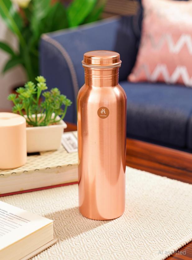 Khatu Crafts Copper Bottel Simple 950 ml Brass, Copper