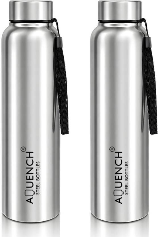AQUENCH Lean Stainless Steel 1L Water Bottle Combo for Fridge, Office, Gym & Home Use 1000 ml Stainless Steel Bottle
