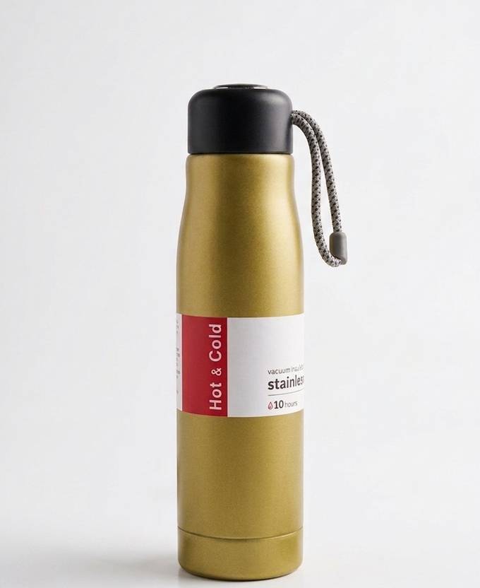 ALLORAMART Vacuum Insulated Stainless Steel,Gold Bottle 550 ml Stainless Steel Flask