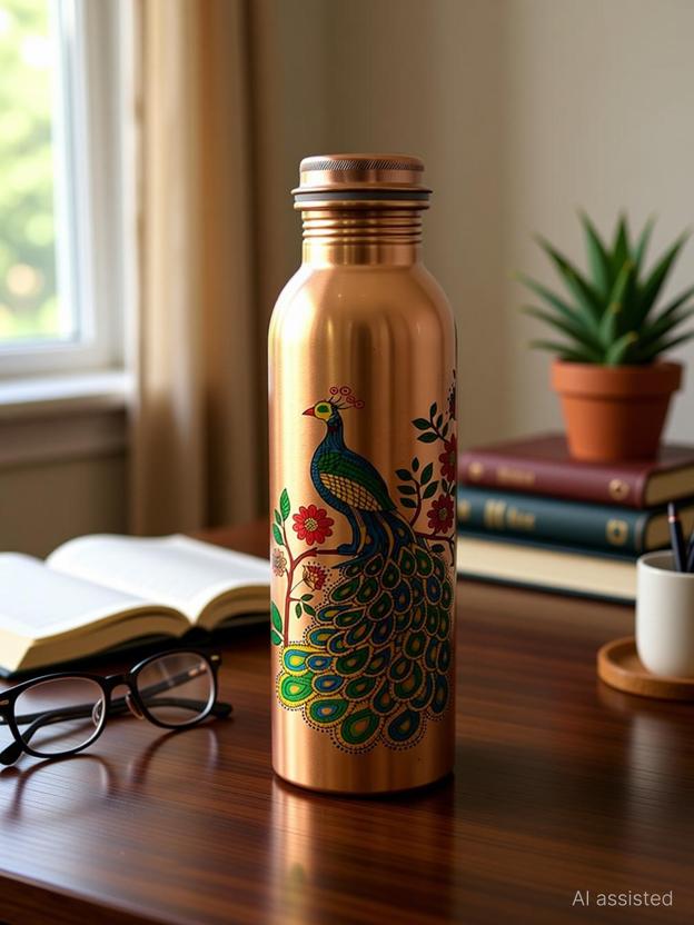 Riddhi Enterprises Riddhi 100 % Copper Peacock Design