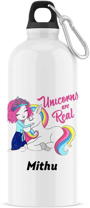 Ashvah Unicorn Sipper/Water Bottle - Best Birthday Gift for Kids, Name - Mithu 600 ml Aluminium Bottle