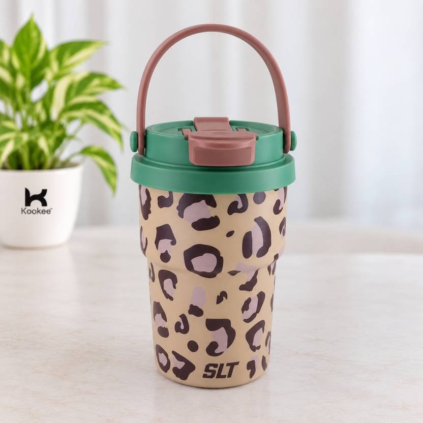 Kookee Stainless Steel BPA-Free Leak-Proof Sipper Water Bottle 350ml | Beige (12448) 350 ml Stainless Steel Sipper