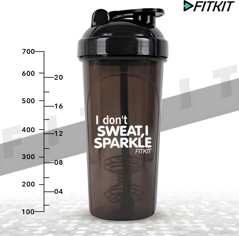 FITKIT Classic Bottle 700 ml Plastic Shaker (Pack of 1, Black) - Image 8