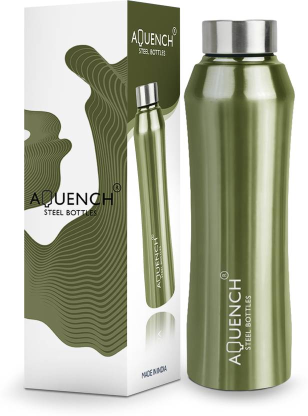AQUENCH Rush 1L Stainless Steel Metallic Green Coloured Water Bottles 1000 ml Steel Bottle