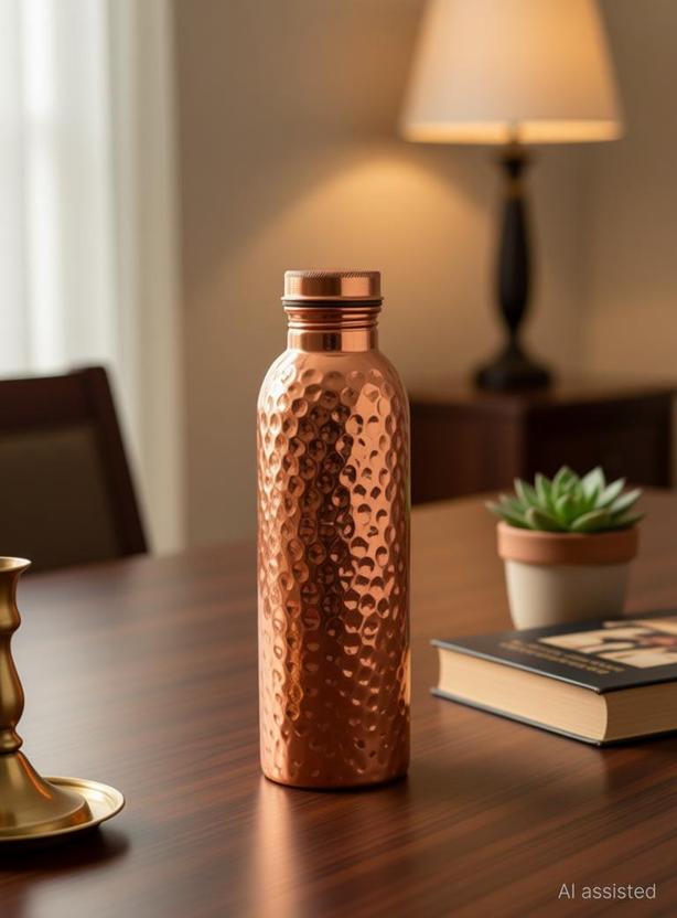 Shukrana 100% Pure Hammered Design Copper Bottle