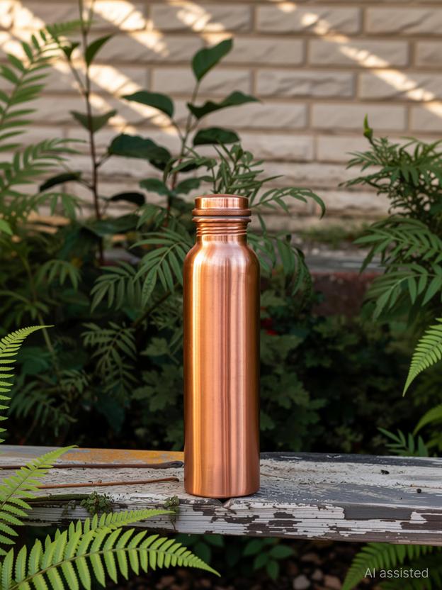 MTA OVERSEAS Pure Copper Bottle 1 Litre For Drinking
