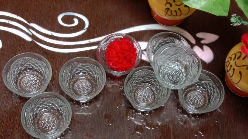 Aone Glass and Crockery Store Glass Decorative Bowl serving fruits, candy, Chocolates, Dry-fruit, Deserts, Ice cream, Sweets