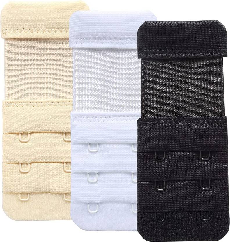 GOPINATH AUTOLINK 3 Pieces Bra Extenders 2 Hook/2 Row Extension Elastic Strap For Women's Hook Extender
