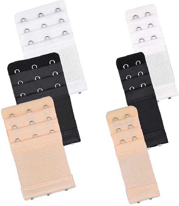 GOPINATH AUTOLINK 6 Pieces Bra Extenders 2 Hook / 3 Hook Extension Elastic Strap For Women's Hook Extender