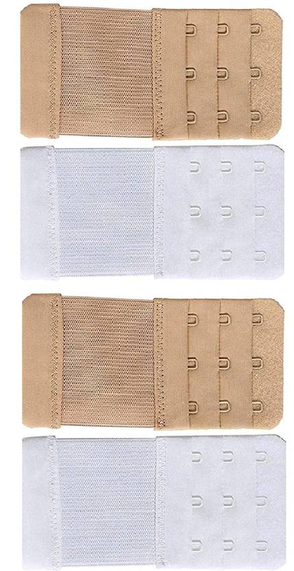 SZN Bra Extender Pack of 4 – Elastic Strap Extensions Adjustable 3-Hook Hook Extender