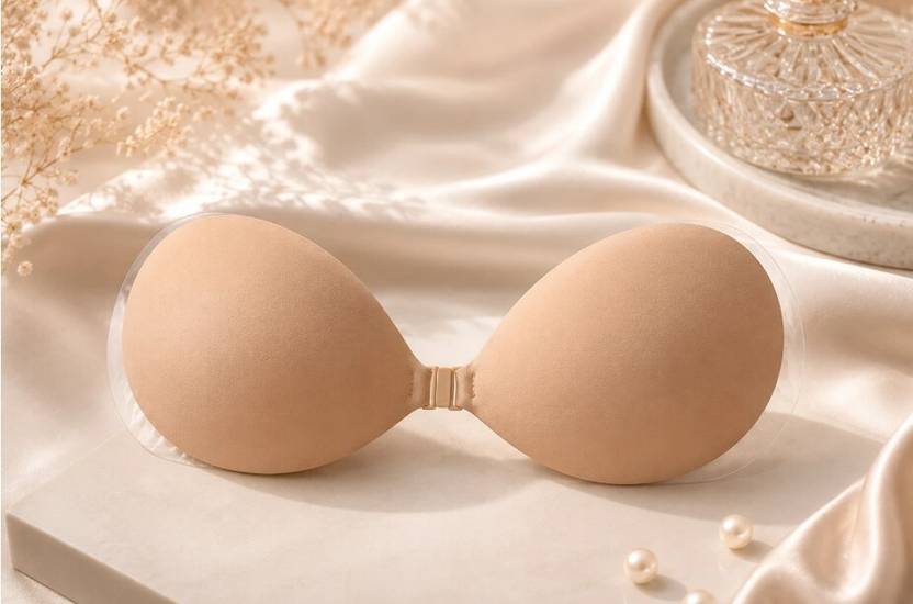 Beige Pack of 1 DARMON Invisible Adhesive Lift Bra Silicone Push Up Bra Pads