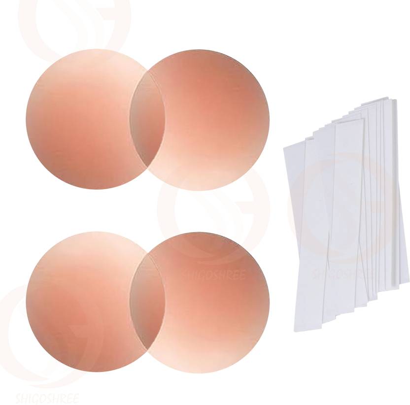 GOLDENEYEHOUSE Reusable Silicone Nipple Covers - 2 Pair with 36 Double-Sided Tapes for Women Silicone Peel and Stick Bra Petals
