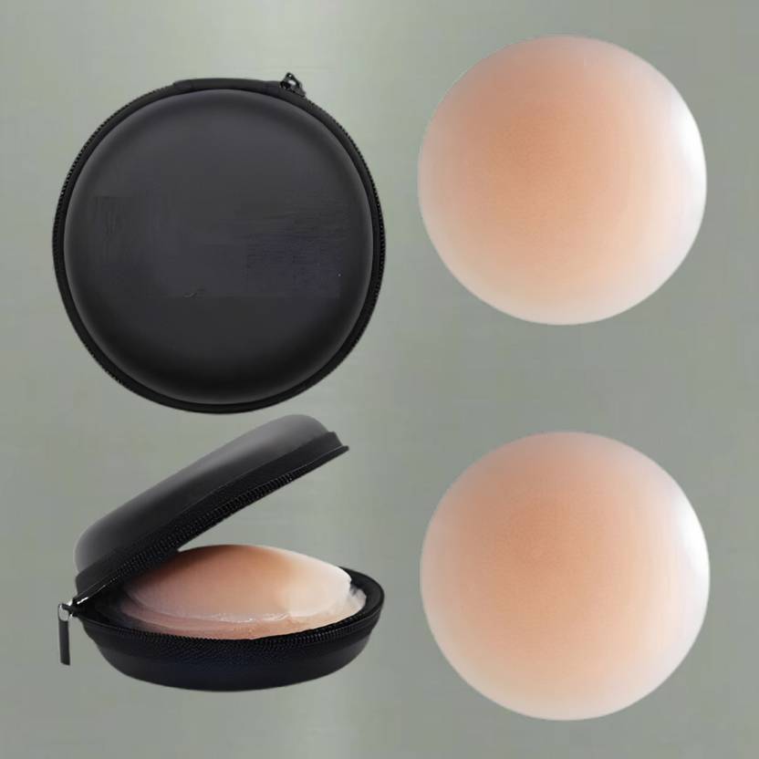 Laxora Women's Invisible Reusable Nipple Pads Silicone Adhesive Breast Cover Silicone Peel and Stick Bra Petals