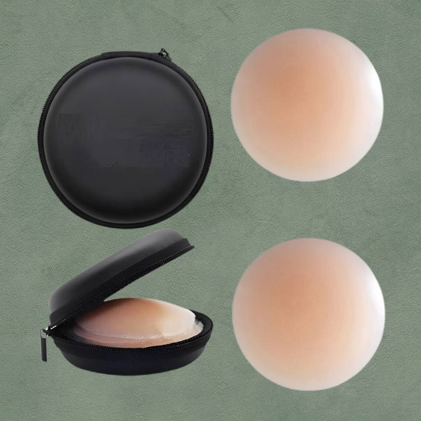 Laxora Women's Invisible Silicone Breast Covers Adhesive Reusable Nipple Pads Silicone Peel and Stick Bra Petals