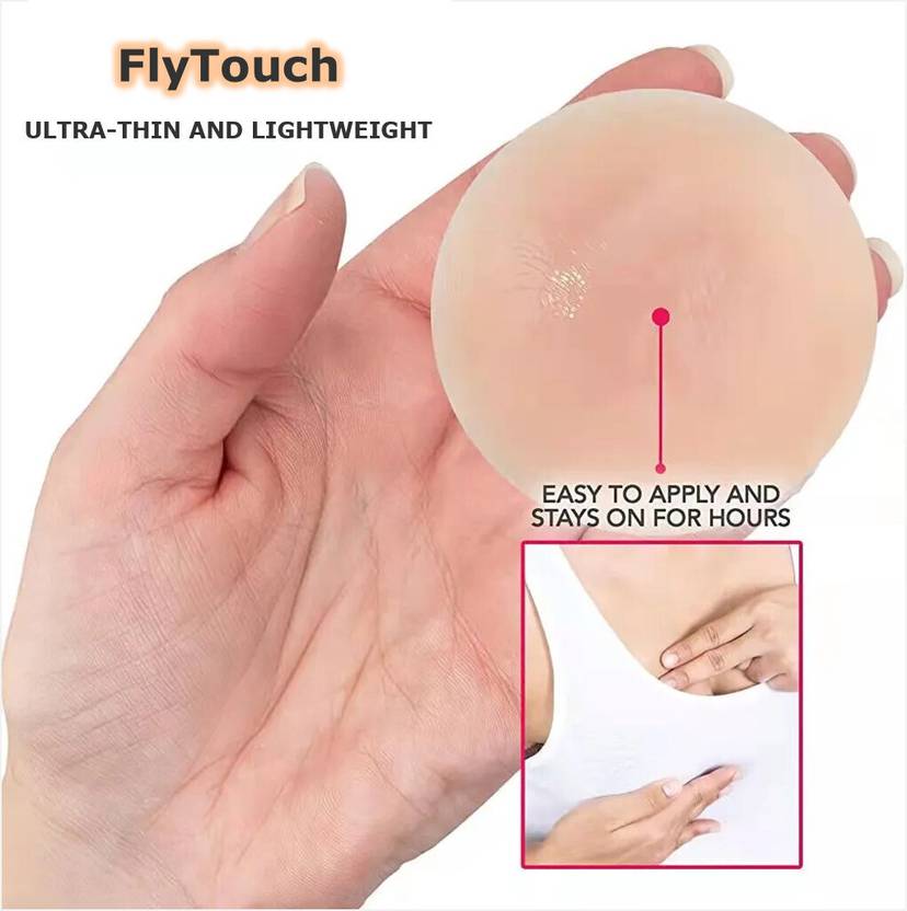 FlyTouch Women's & Girls Reusable Nipple Cover - Silicone Nipple Cover Bra Pad Silicone Peel and Stick Bra Petals