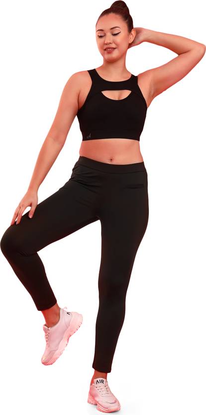 ANUSHIL Anushil Women Solid Cotton 4 Way Strechable Racer Back Sports Bra Women Sports Heavily Padded Bra