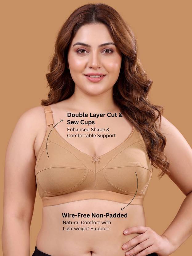 Floret Daily Wear Cotton Blend Non Padded & Full Coverage Bra Women Full Coverage Non Padded Bra