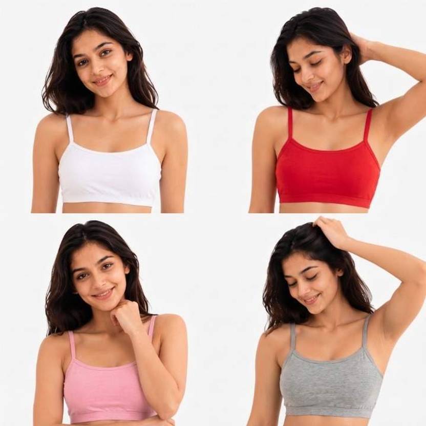 Naturique Pack of 4 Girls Training/Beginners Non Padded Bra