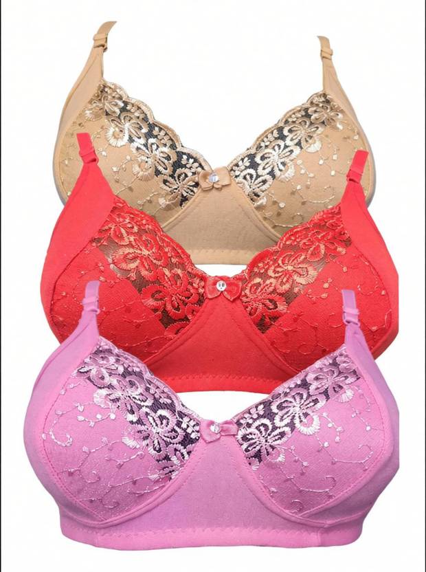 FANMADE Combo Bra Set of 3 Women Full Coverage Non Padded Bra