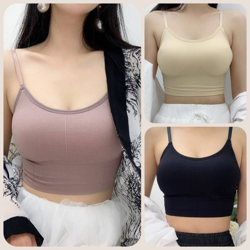 LEONIX Pack of 3 Women Cami Bra Lightly Padded Bra