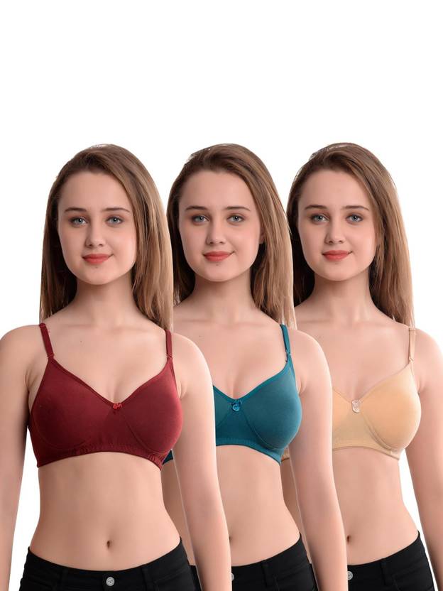 Bilqis Pack of 3 Women Full Coverage Non Padded Bra