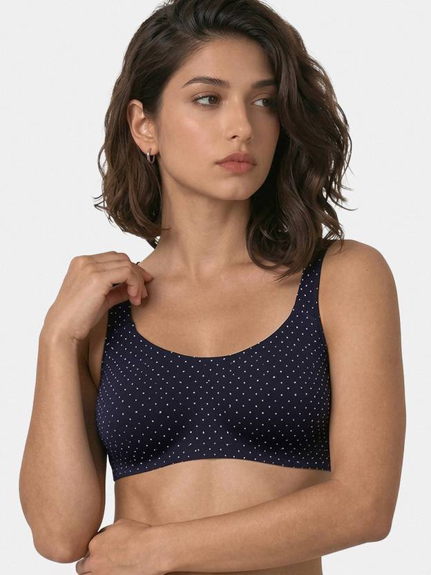 Enamor Enamor Womens SB06-Non-Padded, Wirefree & High Coverage Low Impact Sports Bra Women Sports Non Padded Bra