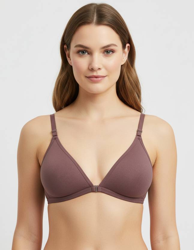 etheria Front Open Hook Bra – Non Padded Non Wired | Comfortable Everyday Innerwear Women Everyday Non Padded Bra