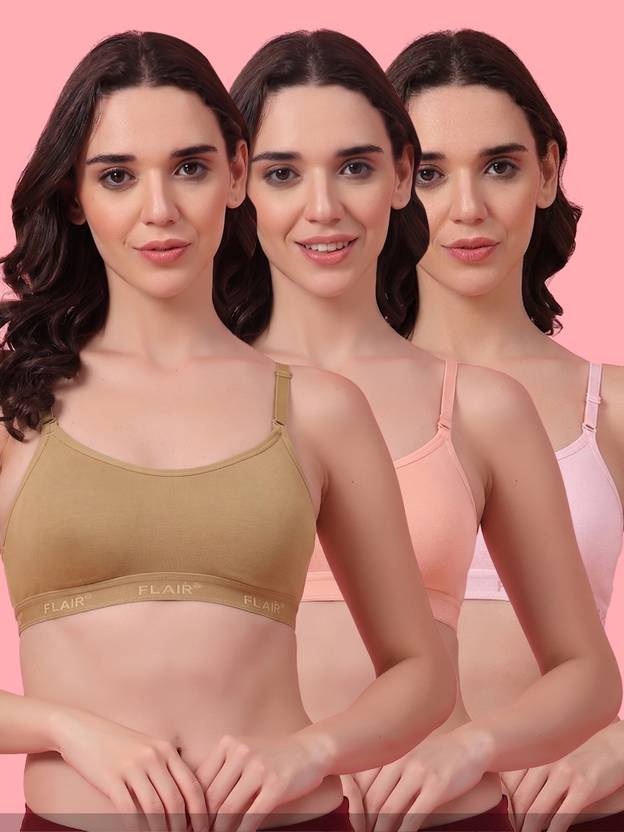 Shyam Sons FLAIR Pack of 3 Women Sports Non Padded Bra