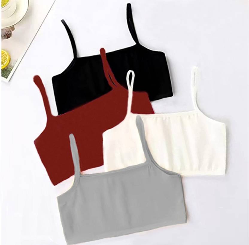BRAABAA Pack of 4 Women non padded beginner sports bra Women Sports Non Padded Bra