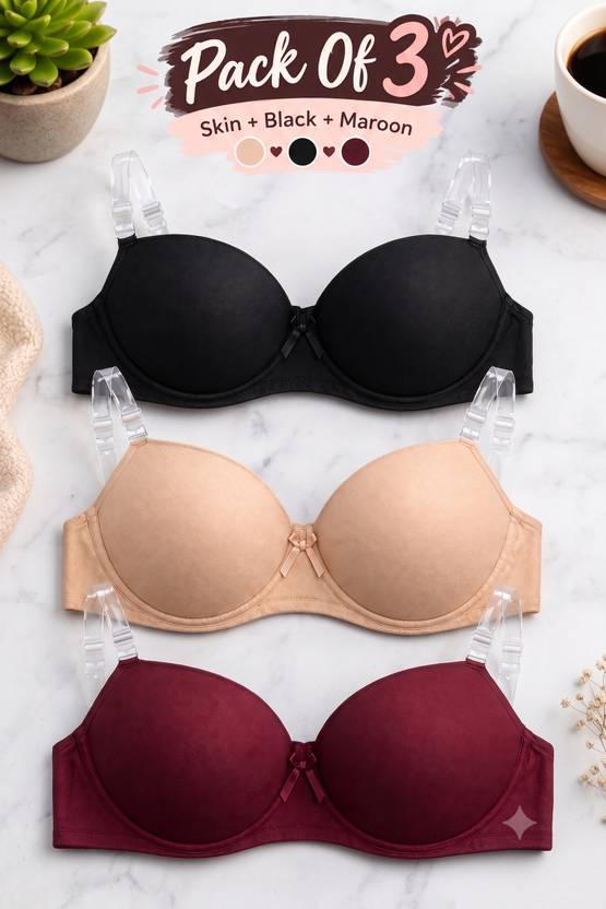zealously Pack of 3 Women Everyday Heavily Padded Bra