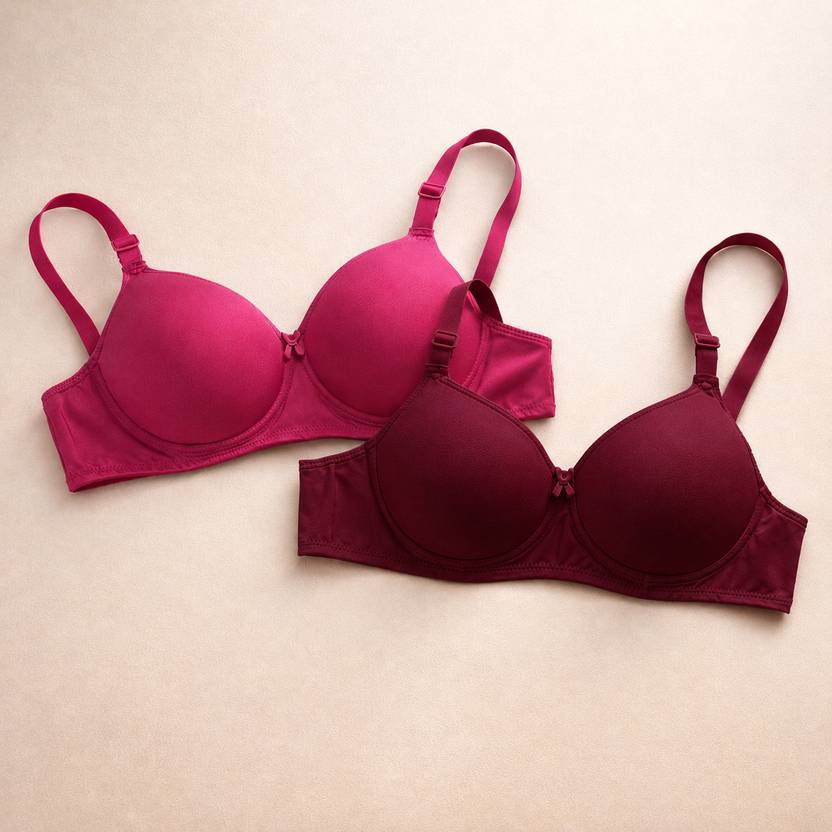 BENEATH combo pack of 2 Women T-Shirt Heavily Padded Bra