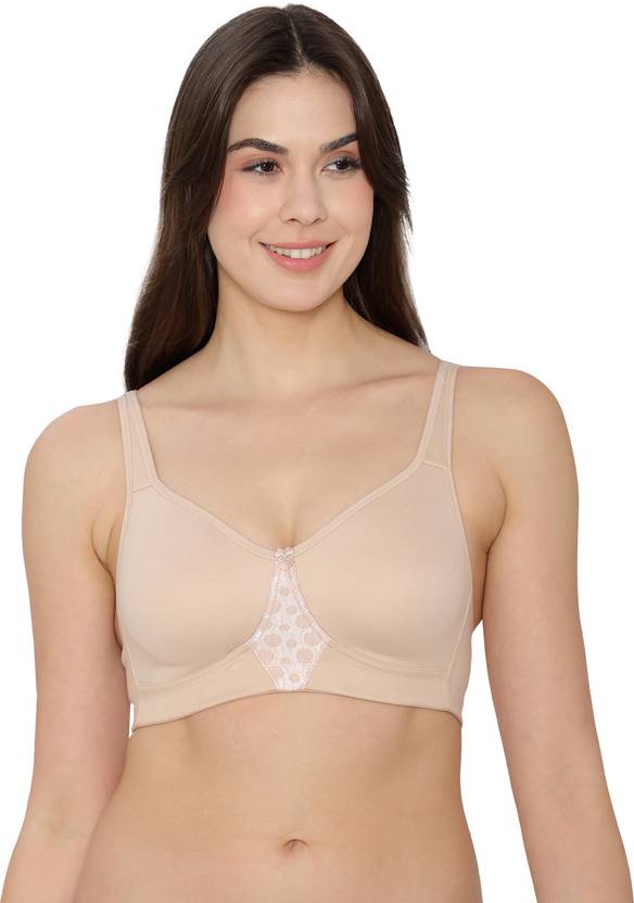 kalyani Double Layered Cups Center Lace Full Coverage Seamless Bra Women Full Coverage Non Padded Bra