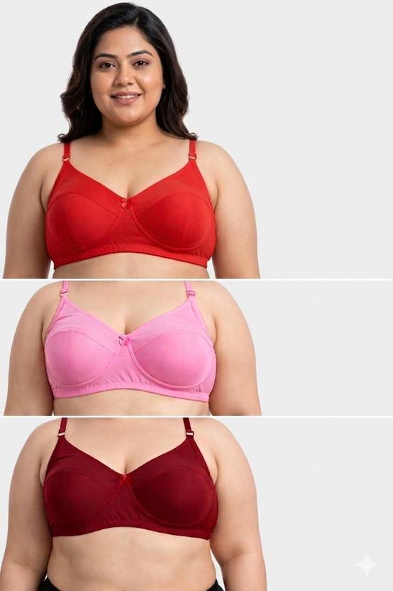 Curvecraft Comfort Bra Combo Women Full Coverage Non Padded Bra