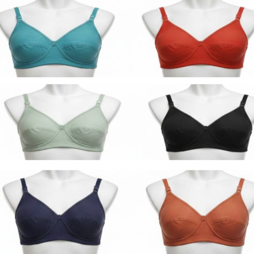 benaifer fashion Pack of 6 Women Full Coverage Non Padded Bra