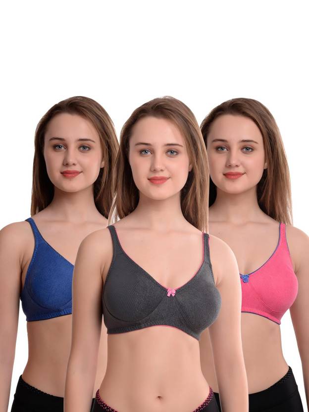 Bilqis Pack of 3 Women Full Coverage Non Padded Bra