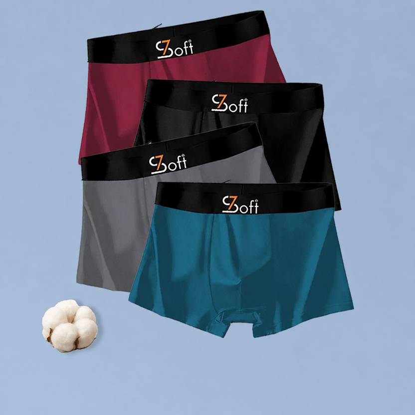 7soft Pack of 4 Solid Men Trunk