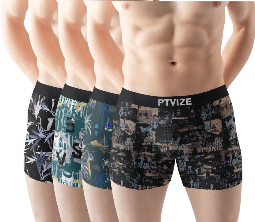 Ptvize Pack of 4 Men Trunk