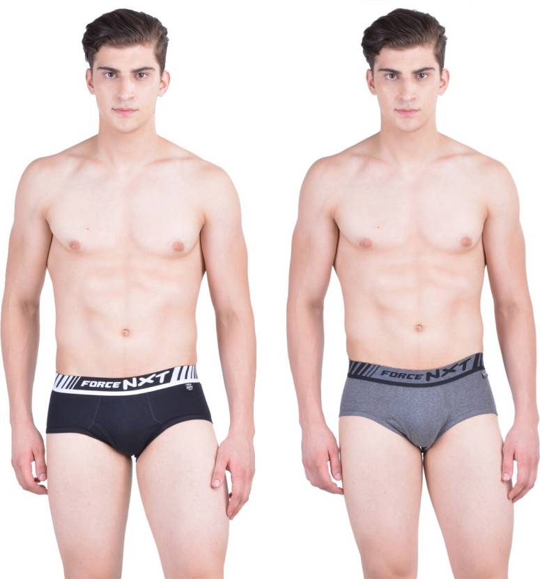 [Size XXL] Force NXT Pack of 2 Super Combed Cotton Soft Rib Solid Men Brief