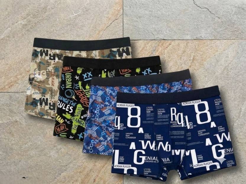 7soft Pack of 4 Graphic Print Men Trunk