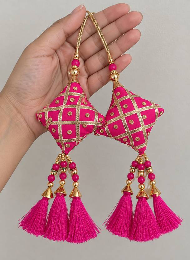 LIBAS FASHION Designer Latkan Tassel for Lehenga Saree Blouse Dupatta Decorative Pair of 2 Brooch