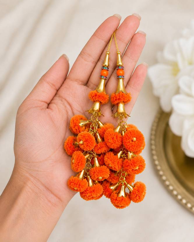 LIBAS FASHION Latkan Pompom for Lehenga Saree Blouse Dupatta with Tassel Pack of 2 Brooch