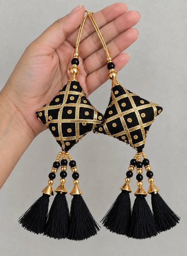 LIBAS FASHION Designer Latkan Tassel for Lehenga Saree Blouse Dupatta Decorative Pair of 2 Brooch