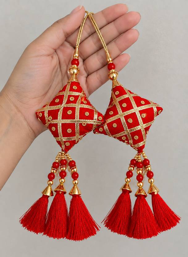 LIBAS FASHION Designer Latkan Tassel for Lehenga Saree Blouse Dupatta Decorative Pair of 2 Brooch