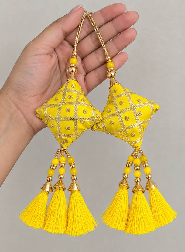 LIBAS FASHION Designer Latkan Tassel for Lehenga Saree Blouse Dupatta Decorative Pair of 2 Brooch