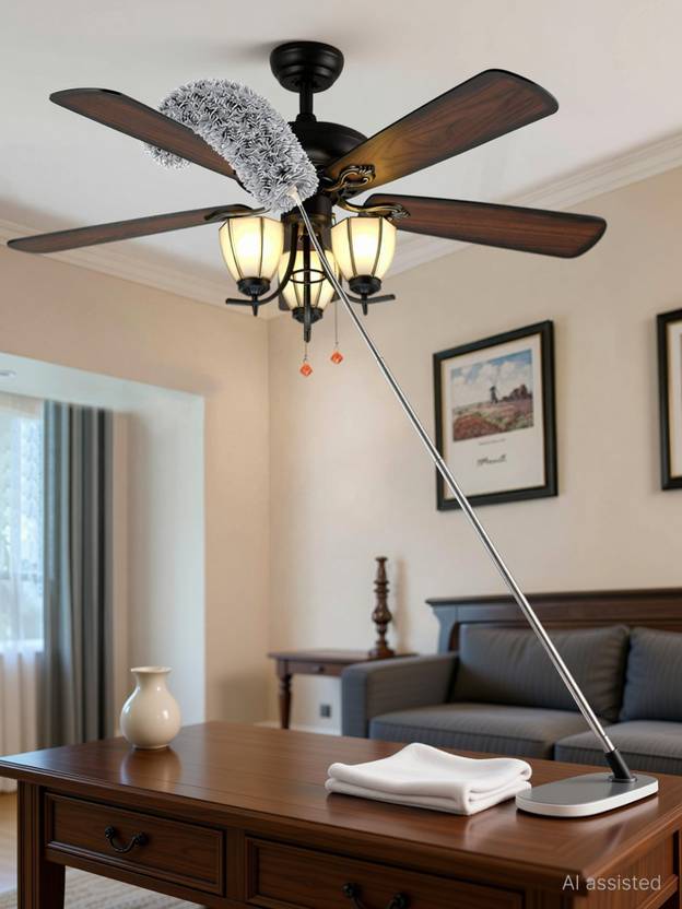 ASHGUJ Extendable Rod for Home and Office, Fan Cleaner Duster, Ceiling Cleaning Brush Wet and Dry Duster