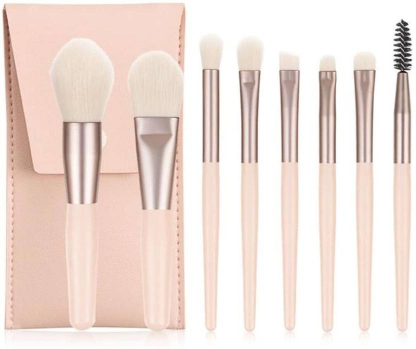 Plusbeauty Premium Synthetic Bristle Professional Face and Eye Brushes Set of 7
